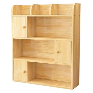 简易桌HOZ面书架y办纳公室书桌上儿童收理置物架学生多层整简约小