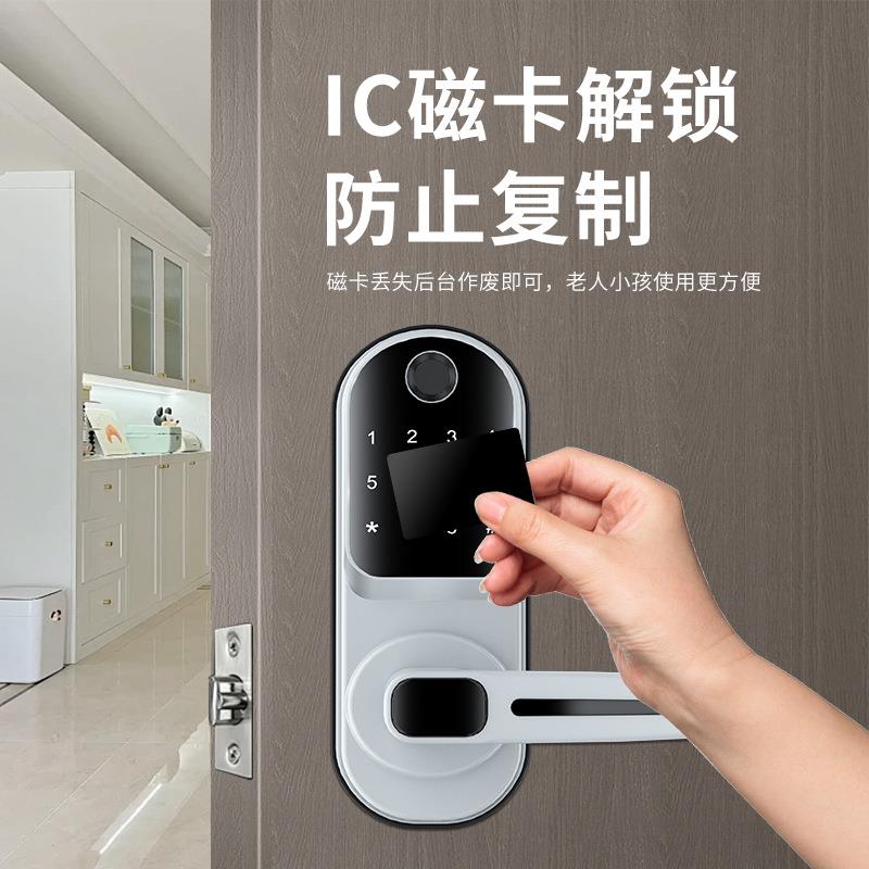 室内办公室指纹锁木门密码锁通通锁APP单舌锁外贸小锁智能门锁