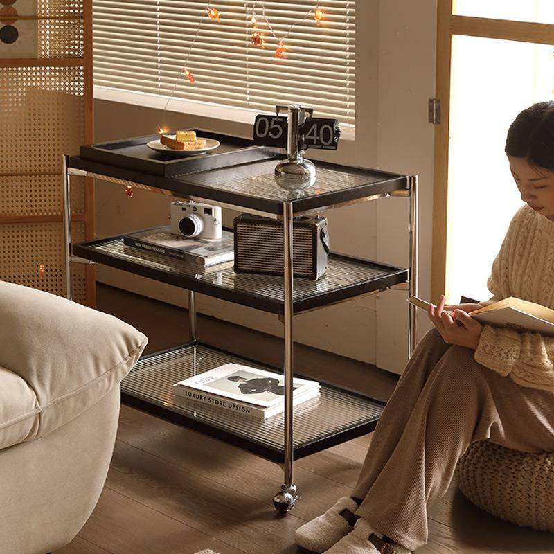 客厅沙柜BTA子复床古置物架移动边小几茶几餐车头边桌中古实发木