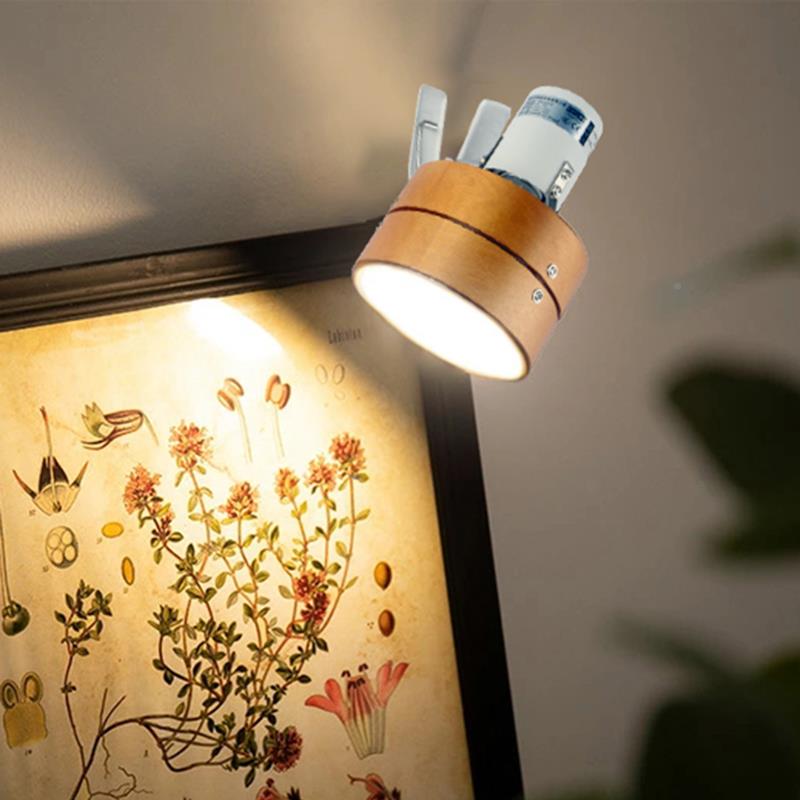 2IE2书房木日台灯夹7子灯LED式床实头卧室CKO书架灯学习灯工作灯