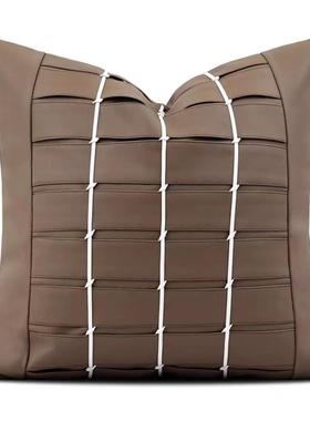 样房抱轻奢简约现代软装沙发客厅靠方枕样板间酒店垫板抱BDG枕枕