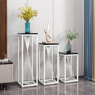 3铁花室架客艺厅简约现代轻奢Y置物架NFG落地式 饰架 内阳台摆件装