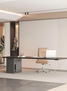 意式书桌家用实老木电RDI脑桌写公字台简现代医美咨询约桌板桌办