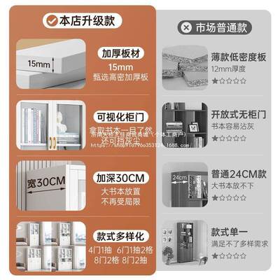 办室置物柜档案柜文件收纳老板背景柜靠墙储EOQ柜办公室文公柜件