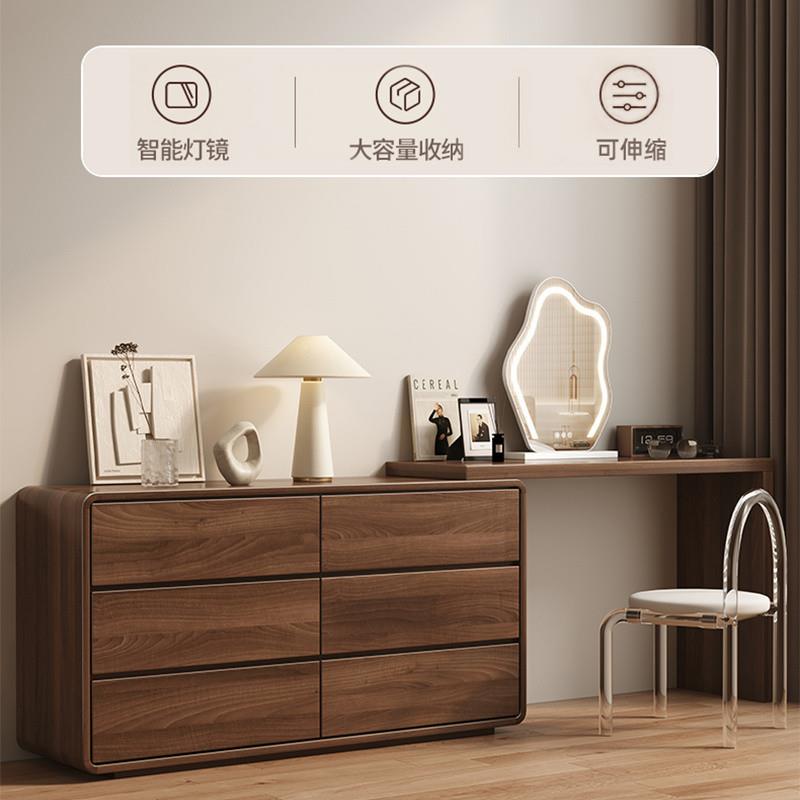 QPX梳妆台斗柜一体卧室现代简新实木框WEU主卧户化妆桌小型约2025