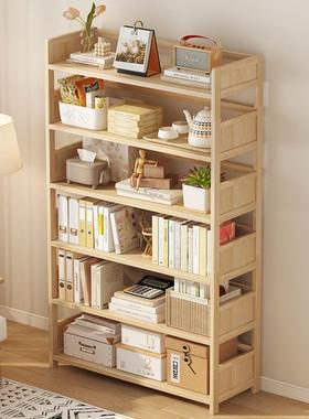 9MTEL实木书架简易多客柜厅杂储物收纳架层厨房置物架儿A童学生书