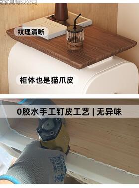 极窄实木头BWN柜免安装卧室家用小型缝迷你简现代床边夹床储约物