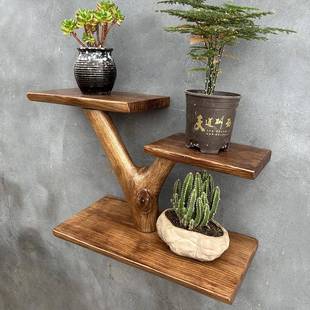 实木隔托板置590物架花架小盆栽花盆多层置物架装架饰板胡隔桃色