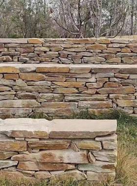 市政碎园林垒墙乱型XMZ草坪圆形踏步深灰色铺地石拼石散石片厂家