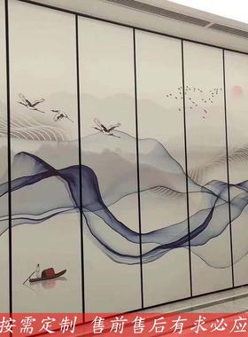 酒店包间活JDF隔动屏宴会厅风移动断推拉旋转移门展隔厅展板折叠