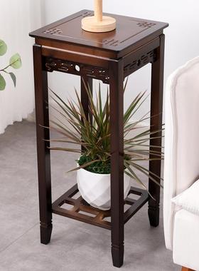 现新中置式全实木胡木花架MFM花几桃代简约客厅落地物架装饰盆景