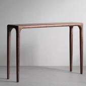 玄关桌新中式 榆985木墙边条老窄长桌黑胡桃入户玄条几案关台靠墙