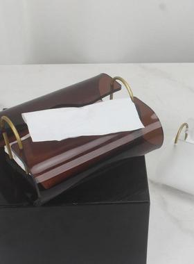 摆现代简约亚克力抽纸盒样纸板房客厅YXO家用茶几桌巾盒装饰餐品