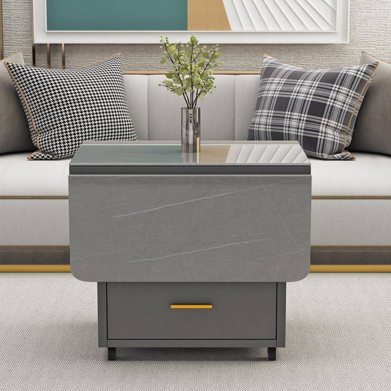 I1家用轻奢岩折叠户茶几小无品牌/型客厅移动多板功能茶可水柜边