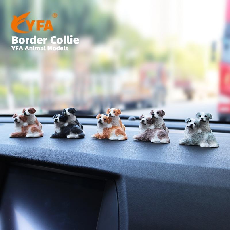 边艺境牧羊犬载仿真狗模型可ATM爱边牧幼犬车摆件小工品