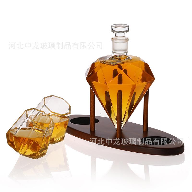 钻石型醒酒器威士忌酒具套装高硼硅玻璃分酒器工艺酒瓶套装
