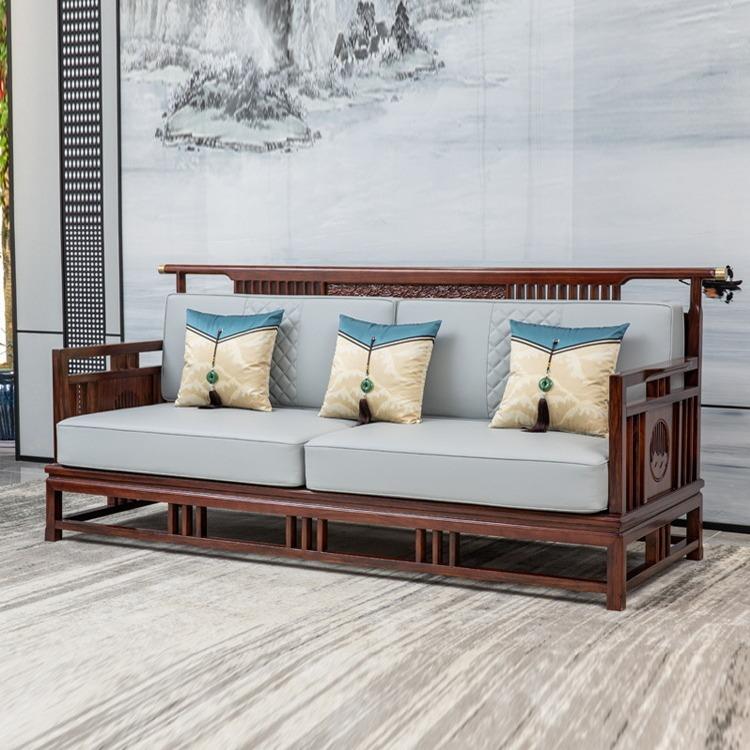 现代新中式沙发组合乌金复木实木墅古现客GME厅家代用大小户型别