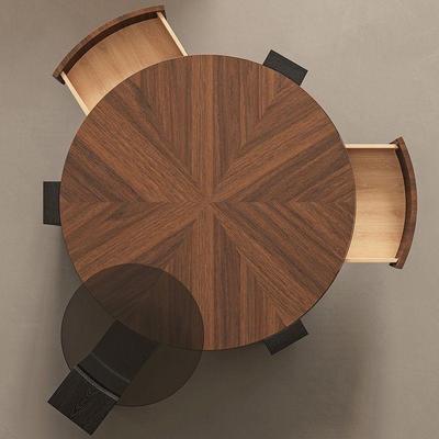 意式款极简实木户BJV茶几组合客厅感设计师圆个形小型性茶桌家用