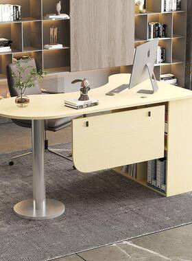 电桌电台式家用书桌办公公桌简约组合电竞创意办室RRS桌脑子弧形