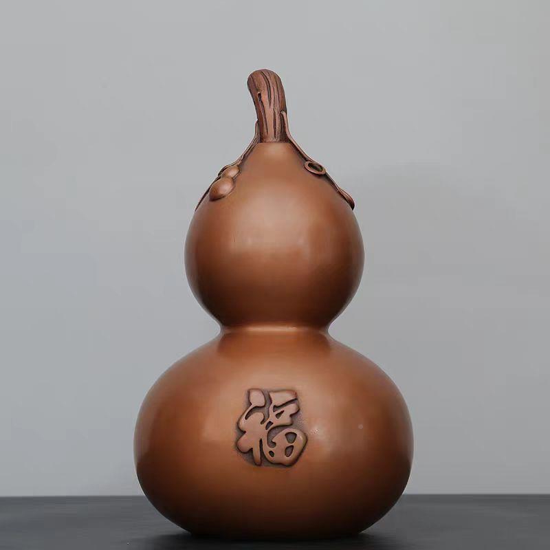 葫客摆件紫铜双金铜钱蝙蝠葫芦办公桌茶几厅家居芦装饰品TIC工艺