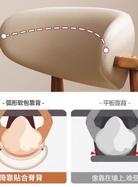 木餐椅家用客厅木实质椅子软包靠背羊椅书桌椅椅角轻奢久OYV坐餐T