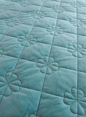 冬季晶绒件床盖单单2025水VGU年新款榻榻米加厚加绒夹棉床三件套