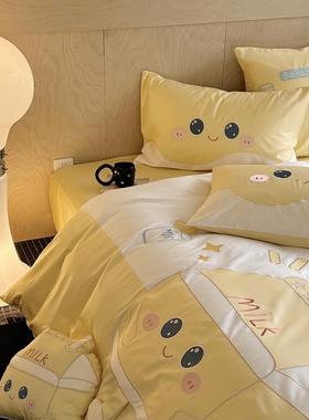 卡通可儿爱sGJC00长绒棉四件套全棉纯棉童1绣花被套床单床上用品1