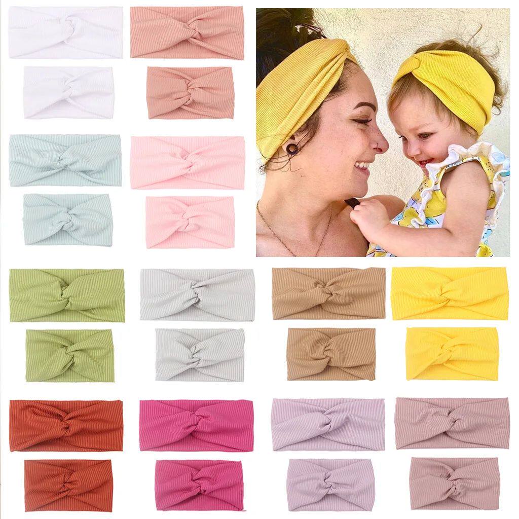 1 Set Mother Baby Headband Yoga Sport Girl Newborn Kids Chil