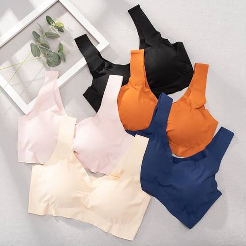 Ice Silk Bra Seamless Vest Bras Women Push Up Underwear Slee