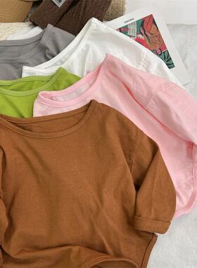 Hot! Autumn Kids O-Neck Solid Color Baby Bottoming Shirt