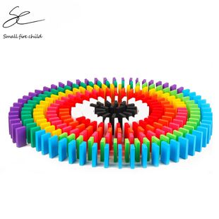 New Kids 100pcs Children Color Sort Rainbow Wood Domino