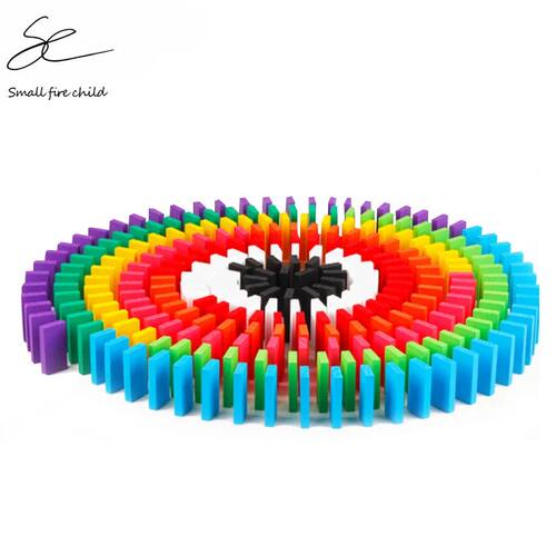New Kids 100pcs Children Color Sort Rainbow Wood Domino