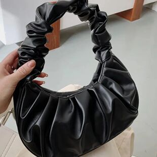 Fashion Pleated Handlebags for Women PU Cloud Bags Leisure
