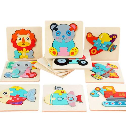 10.7cm/4.21in Kids Colorful 3D Puzzles Montessori Games Cart