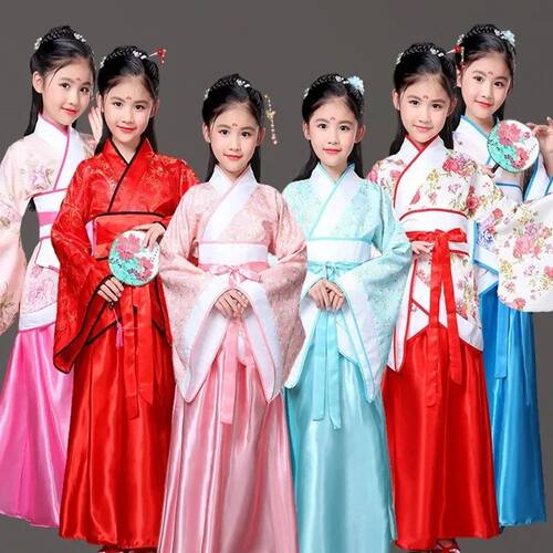 Kids Set Ancient Chinese Costume Dance Performance Cosplay