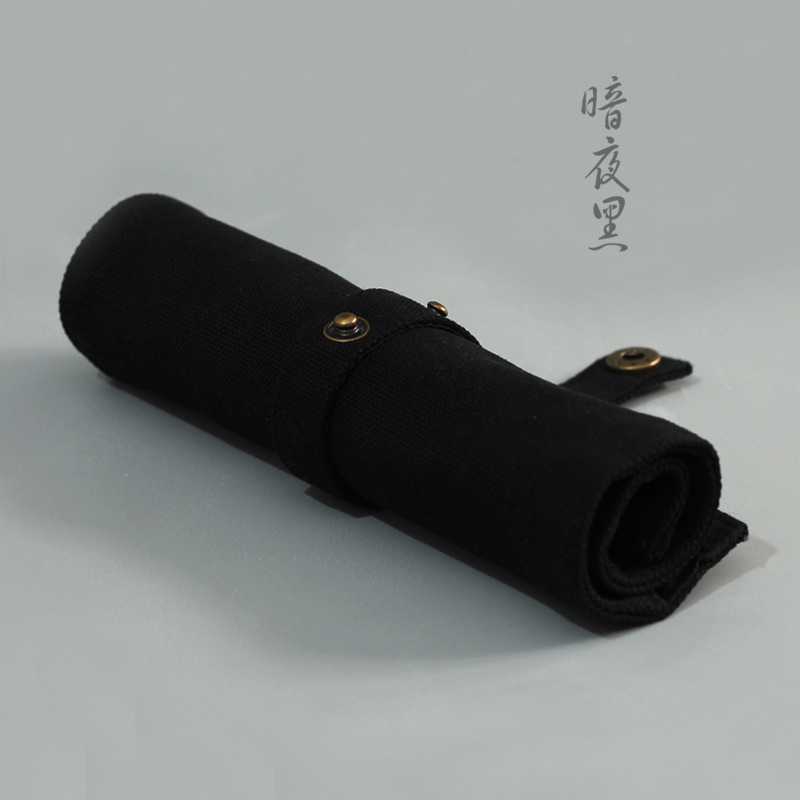 新款直销日式文艺复古中国风帆布大中小学生卷笔袋笔帘简约男女文