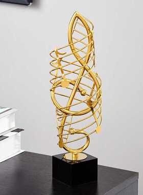 新款直销跨境轻奢客厅音符高级感摆件创意家居高档小众金属装饰工