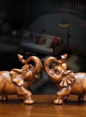 新款直销大象摆件一对招财象家居客厅装饰品办公室云南旅游景区纪