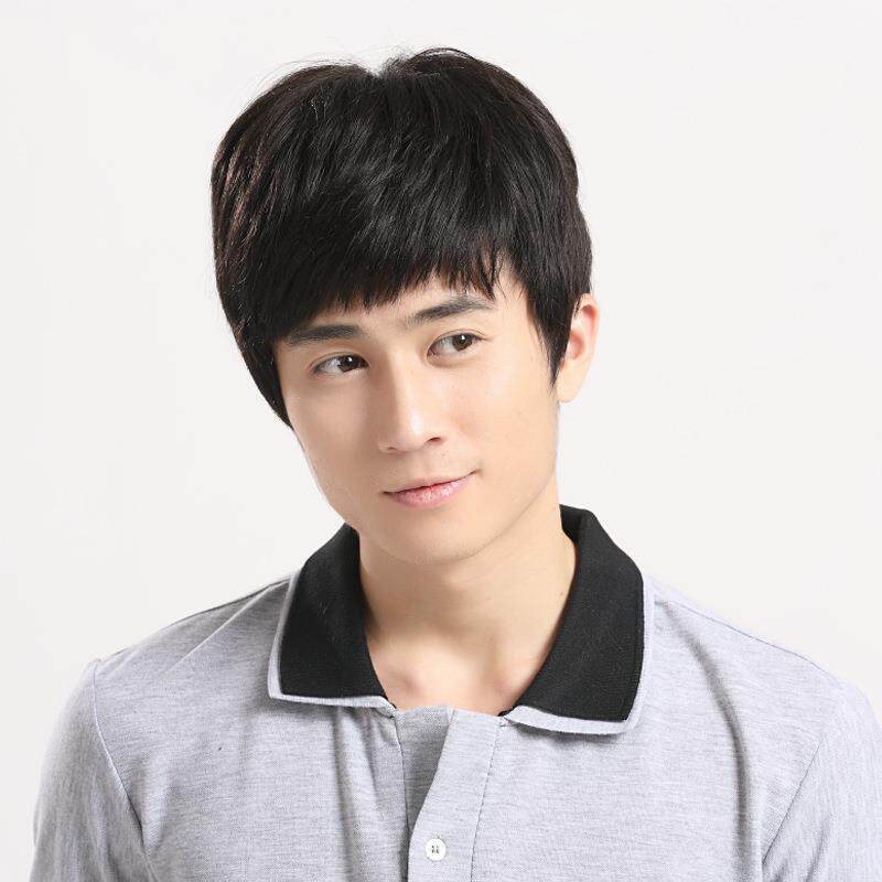直销新款男士假发真发中老年短发 自然透气真头发 假发男人逼真帅