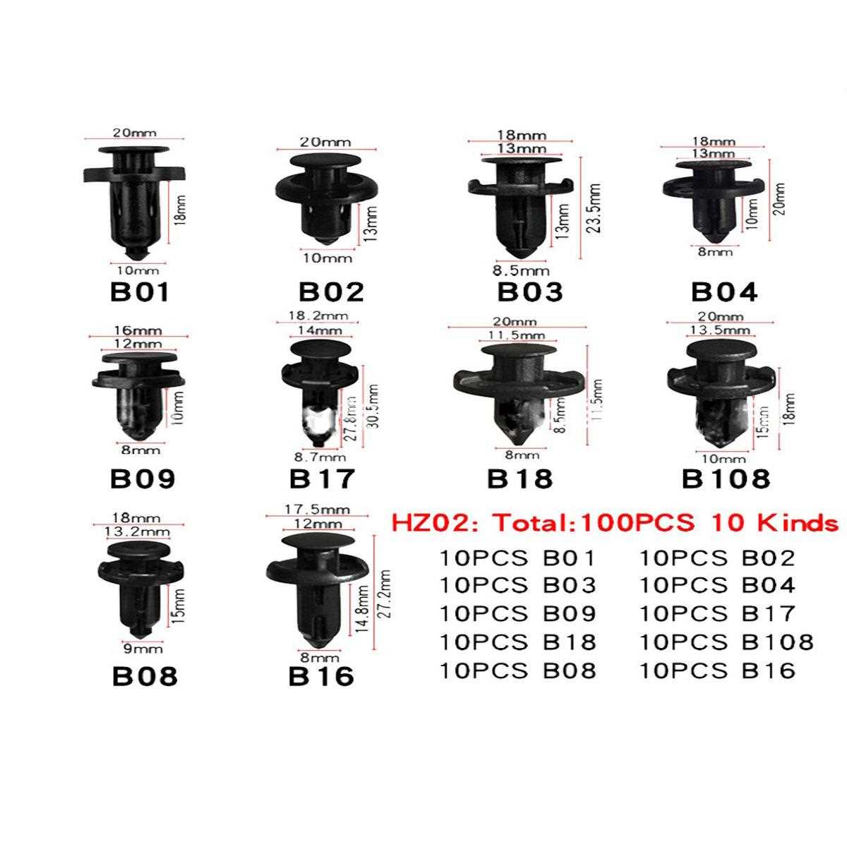 新款直销620pcs16种盒装卡扣汽车保险杠饰板适用配件挡泥板内衬配