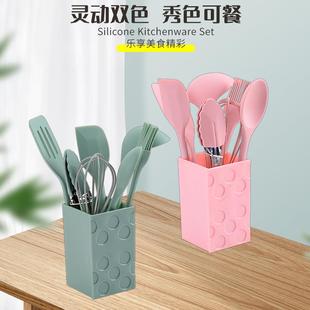 直销硅胶厨具套装 新款 迷你烹饪工具7件套带桶耐高温锅铲儿童硅胶
