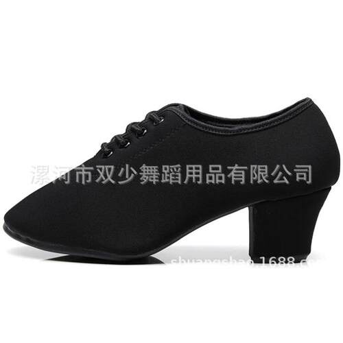 新款直销成人 儿童 女士 有跟 牛津布 室内外 橡胶底毛拉丁舞蹈鞋