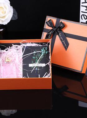 新款直销橙色天地盖包装盒服装鞋帽羽绒服礼品盒子伴手礼定制纸盒