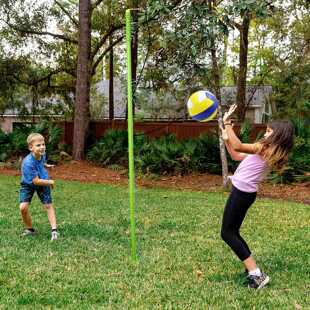 直销新款亚马逊单人网球训练器带绳旋转网球拍户外网球套装铁杆底