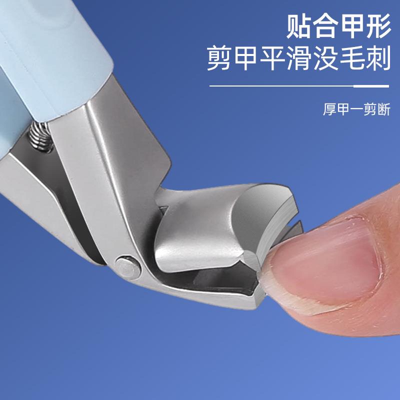 新款直销指甲刀弯头指甲钳防飞溅指甲剪大开口指甲刀不锈钢指甲剪