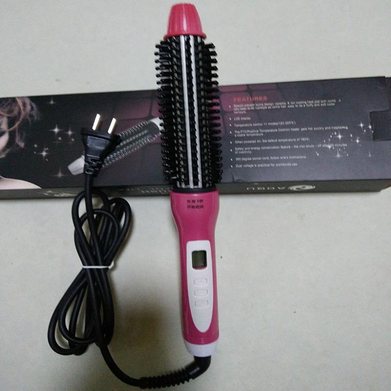 新款直销直供液晶电卷梳4合一电动卷发梳内扣卷发器刘海电卷发