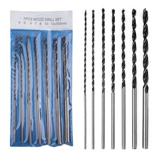 木工工具7支300mm加长三尖木工钻挂袋装 12m 定心木工O开孔器套装