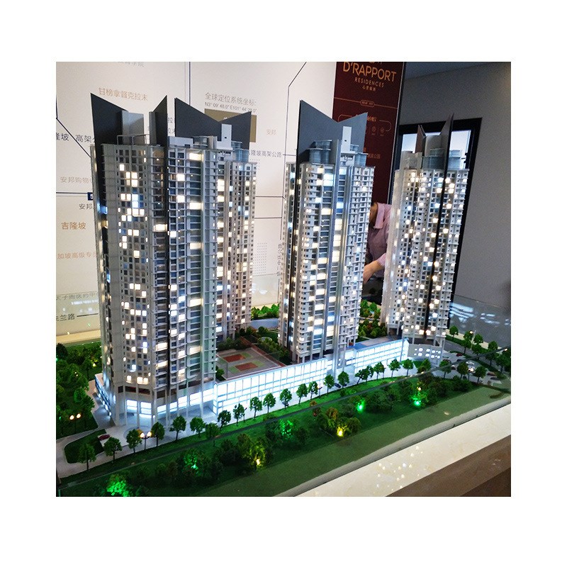 城市规划沙盘迷你建筑q景观拼装模型微缩地貌沙盘房屋别墅植物沙