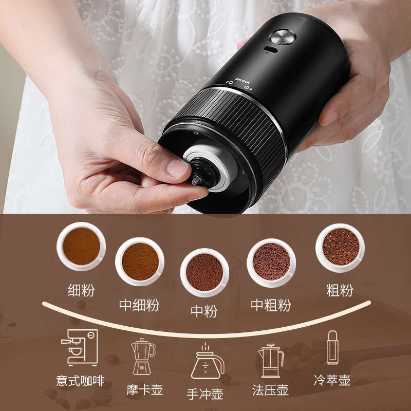 手摇咖啡机商用手冲意式磨粉机全自动咖啡豆研磨机家用电动磨豆机