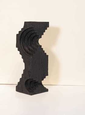 新款直销现代简约艺术白色黑色树脂摆件 样板间售楼处抽象波纹处